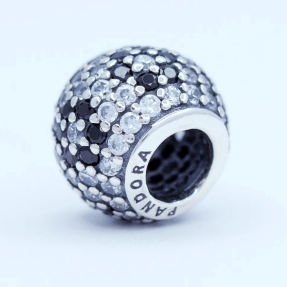 COPY - Pandora, Silver Shimmering Blossom Bead, with Black Pave Zirconia, Retir… - Picture 4 of 6